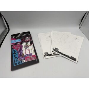 Monster High Kids Fashion Sketch Portfolio NO Stickers TONS OF Stencil Sheets